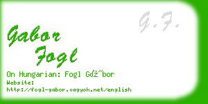 gabor fogl business card